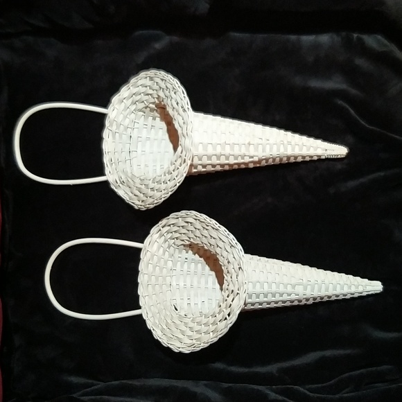 Wicker Wall Hanging Sconces - White - Picture 5 of 9